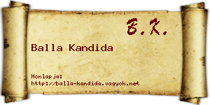 Balla Kandida névjegykártya